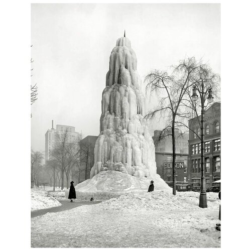        (Frozen fountain in Detroit) 30. x 39.,  1210