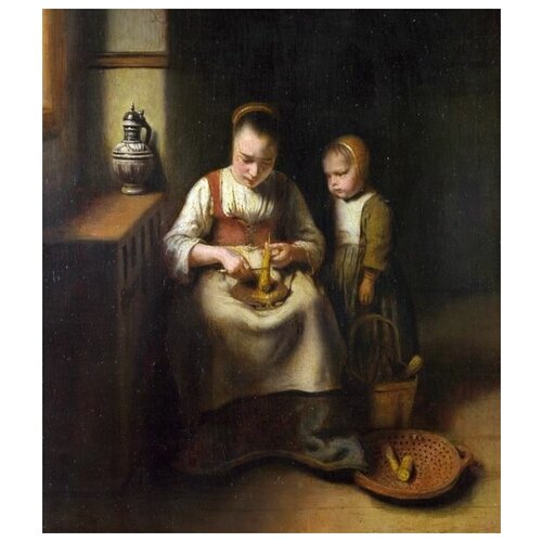    ,  ,  ,   ( A Woman scraping Parsnips, with a Child standing by her)   30. x 34.,  1110