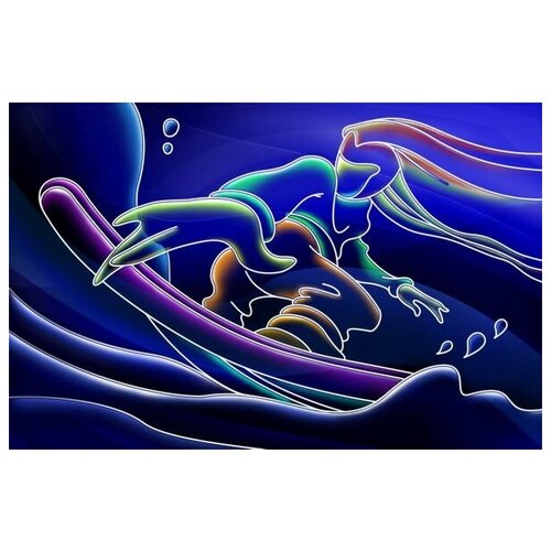      (Neon surfer) 61. x 40.,  2000