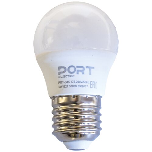   LED  Port, E27, G45, 5 , 3000 ,  ,  127