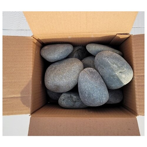 Кавказский речной шлифованный камни для бани сауны сорт экстра 7-14 см 10 кг, цена 1120р