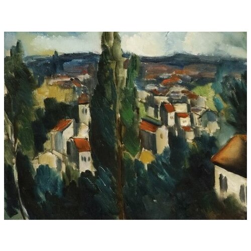         (View of the Village with Cypresse)   39. x 30.,  1210
