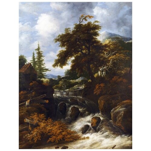       ( A Waterfall in a Hilly Landscape) и   40. x 52.,  1760