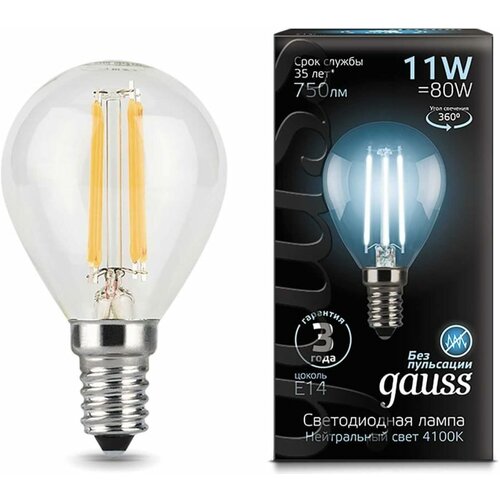 Gauss  Filament  11W 750lm 4100 14 LED 3  (. 105801211),  734