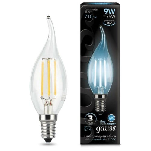  Gauss LED Filament Candle tailed 104801209 9W E14 4100K    New,  235