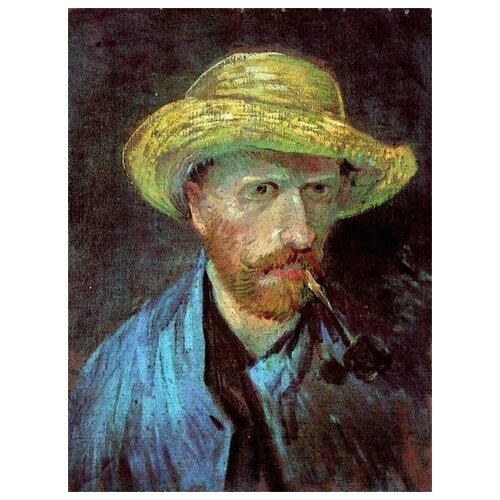       ,   (Self-Portrait with Straw Hat and Pipe)    30. x 40.,  1220