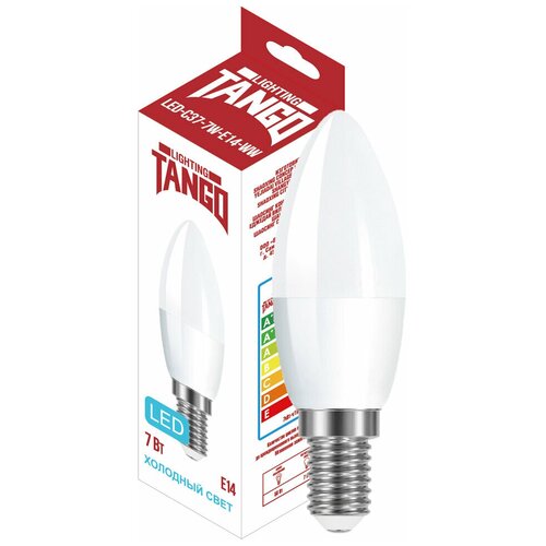   7W E14  6500K 220V (TANGO LED C37-7W-E14-WW) TANGO,  165