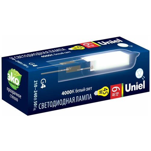 // Uniel   Uniel G4 6W 4000K  LED-JC-220/6W/4000K/G4/CL GLZ08TR UL-00005066,  180