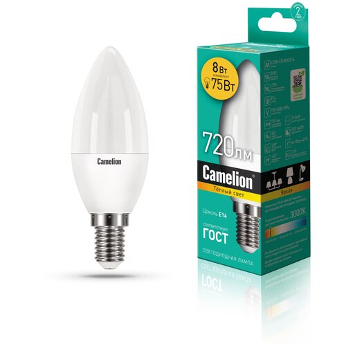   LED8-C35/830/E14 8  3000 . . E14 720 170-265 Camelion 12385 (8.),  1325