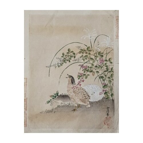 Антикварная японская ксилография, цена 17000р