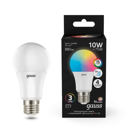  Gauss A60 10W E27 RGBW+ LED 1/50,  535