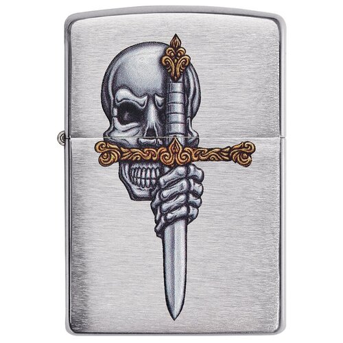    ZIPPO Classic 49488 Sword Skull Design   Brushed Chrome -   ,  4590