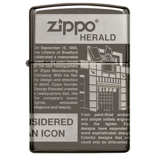    ZIPPO Classic 49049 Newsprint Design   Black Ice - ,  6660