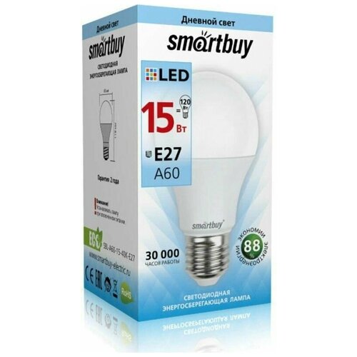   (LED) SmartBuy A60 15W/6000/E27,  342