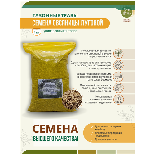 Семена Овсяницы Луговой 1 кг Мосагрогрупп для посадки, цена 420р