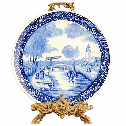 Декоративная тарелка Delft, Делфт, На реке, цена 6800р