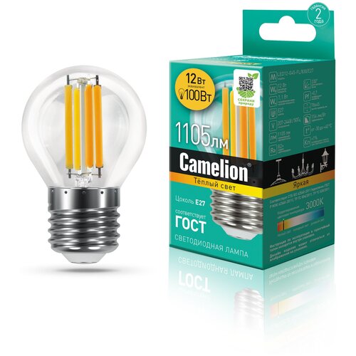   Camelion LED12-G45-FL/830/E27,  215