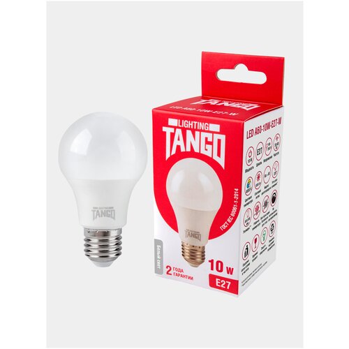   5 10W E27 A60 4000K 220V (TANGO LED 60-10W-E27-W) TANGO,  372