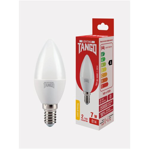   7W E14  4000K 220V (TANGO LED C37-7W-E14-W) TANGO,  165