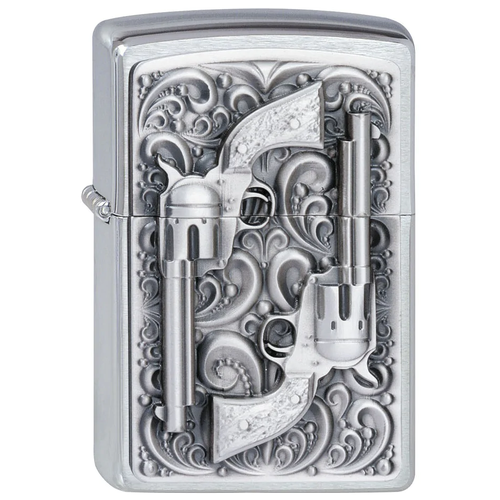   Zippo 2001654 Revolver Emblem Brushed Chrome,  10600