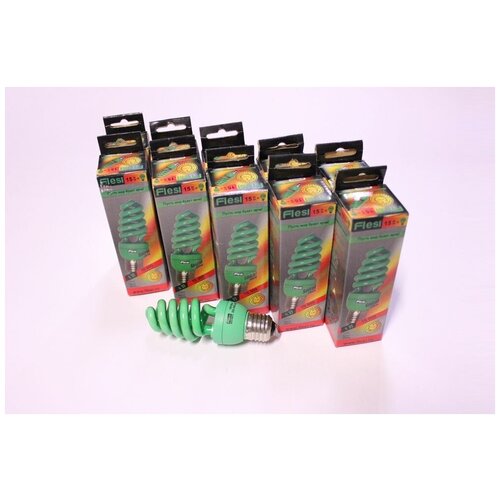 10.   Flesi Spiral Color 15W 220V E27 Green 124x45 10/.,  600